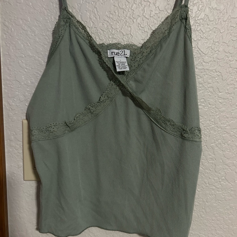 Rue21 Sage Green Camisole with Lace Detail